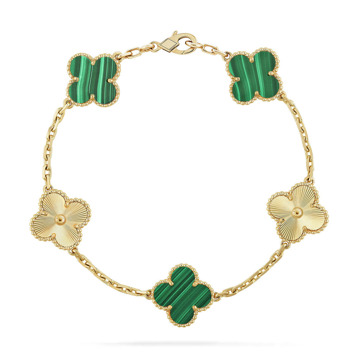 [⭐moonlume] CLOVER 5 MOTIF MALACHITE BRACELET COLLECTION