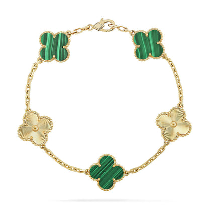 [⭐moonlume] CLOVER 5 MOTIF MALACHITE BRACELET COLLECTION