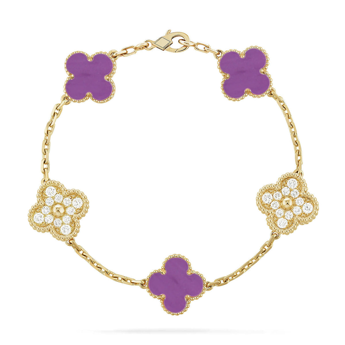 [⭐moonlume] CLOVER 5 MOTIF VIOLET BRACELET COLLECTION
