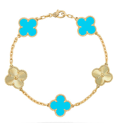[⭐moonlume] CLOVER 5 MOTIF TURQUOISE BRACELET COLLECTION