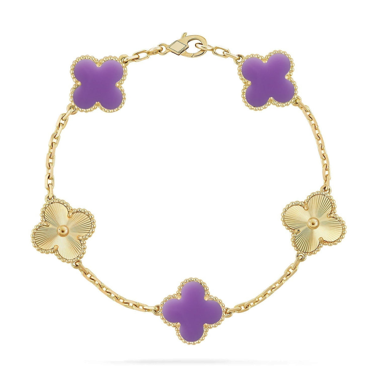[⭐moonlume]CLOVER 5 MOTIF LIGHT PURPLE BRACELET COLLECTION