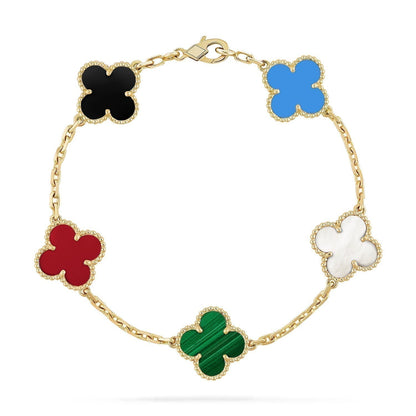 [⭐moonlume]CLOVER 5 MOTIFS MULTICOLOR BRACELET