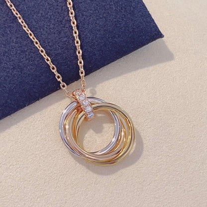 [⭐moonlume]TRINITY NECKLACE GOLD  DIAMONDS