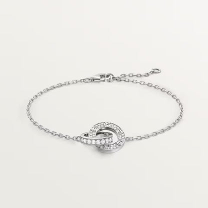 [⭐moonlume]LOVE DOUBLE RING FULL DIAMOND BRACELET