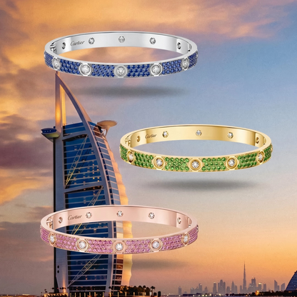 [⭐moonlume]2026 PAVE GEMSTONE LOVE BRACELET 6.1MM 10 DIAMONDS