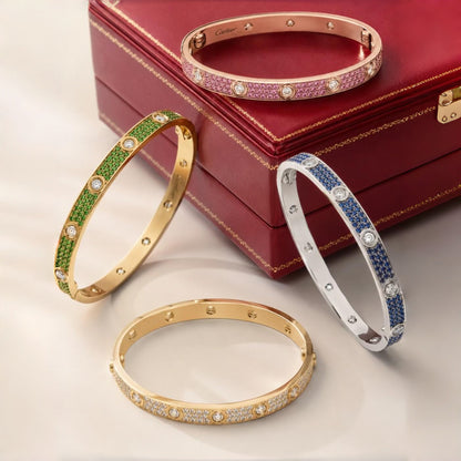 [⭐moonlume]2026 PAVE GEMSTONE LOVE BRACELET 6.1MM 10 DIAMONDS