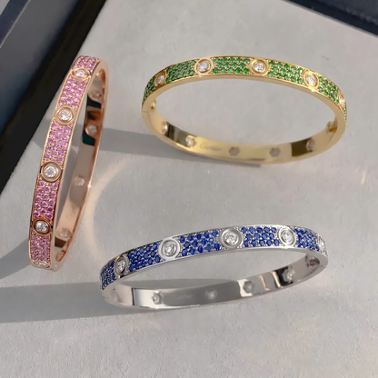 [⭐moonlume]2026 PAVE GEMSTONE LOVE BRACELET 6.1MM 10 DIAMONDS