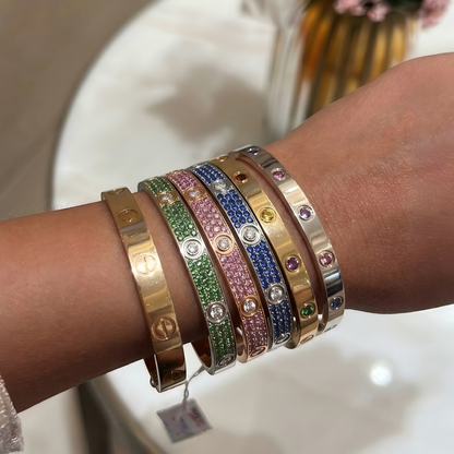 [⭐moonlume]2026 PAVE GEMSTONE LOVE BRACELET 6.1MM 10 DIAMONDS