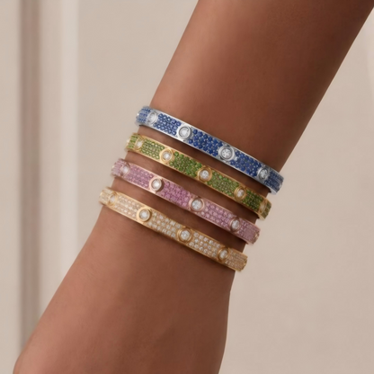 [⭐moonlume]2026 PAVE GEMSTONE LOVE BRACELET 6.1MM 10 DIAMONDS
