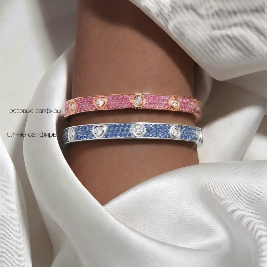 [⭐moonlume]2026 PAVE GEMSTONE LOVE BRACELET 6.1MM 10 DIAMONDS