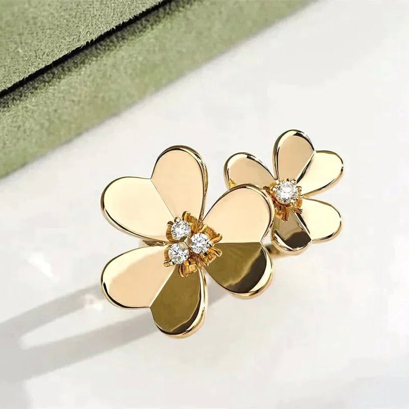 [⭐moonlume]CLOVER COMOS GOLD DIAMOND RING
