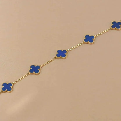 [⭐moonlume] CLOVER 5 MOTIF BLUE AGATE BRACELET COLLECTION