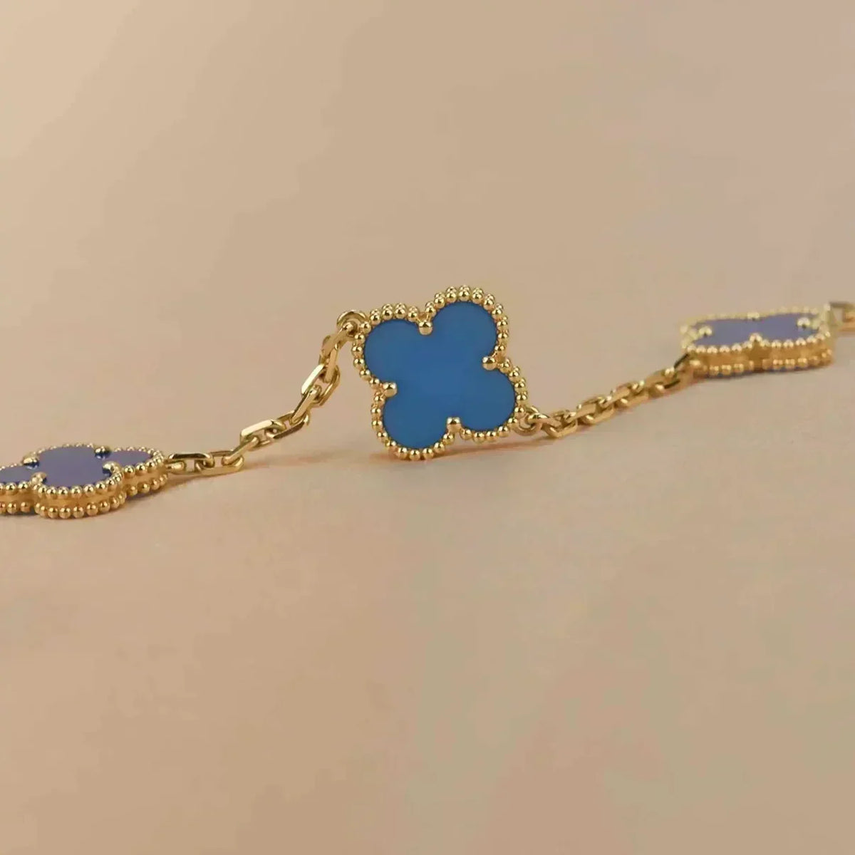 [⭐moonlume] CLOVER 5 MOTIF BLUE AGATE BRACELET COLLECTION