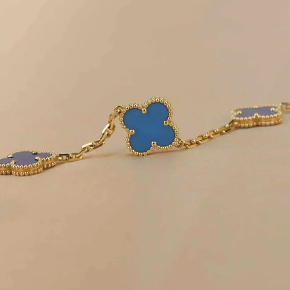 [⭐moonlume] CLOVER 5 MOTIF BLUE AGATE BRACELET COLLECTION