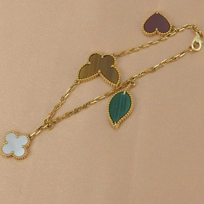 [⭐moonlume]LUCKY SPRING 5 MOTIF GOLD BRACELET