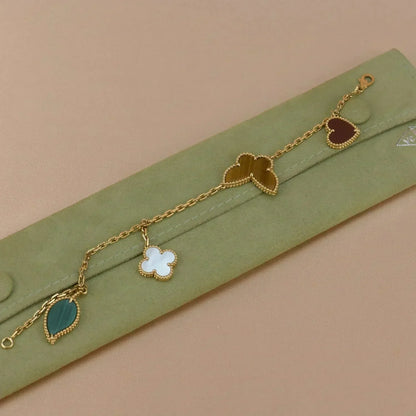 [⭐moonlume]LUCKY SPRING 5 MOTIF GOLD BRACELET
