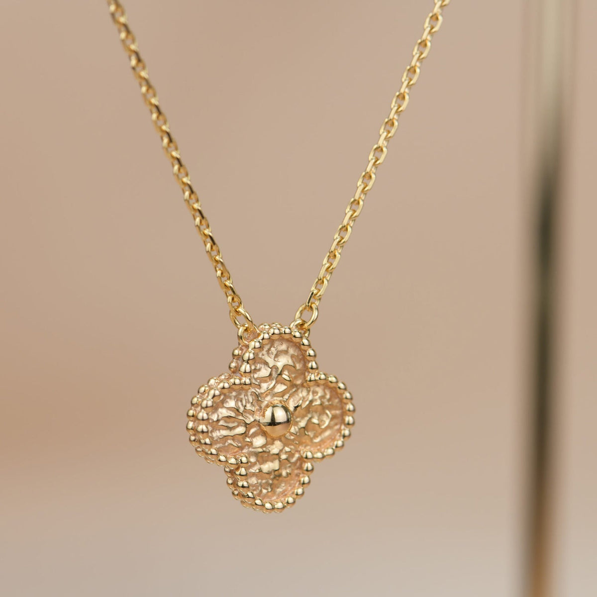 [⭐moonlume]CLOVER 15MM  BRONZING NECKLACE