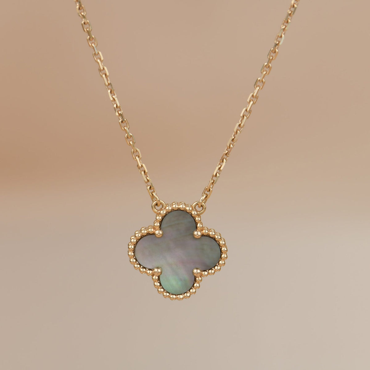 [⭐moonlume]CLOVER 15MM  GRAY MOTHER OF PEARL NECKLACE