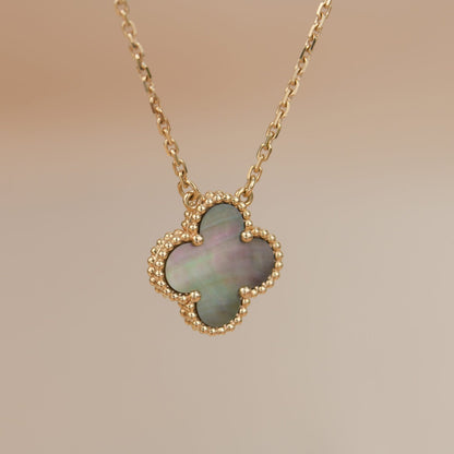 [⭐moonlume]CLOVER 15MM  GRAY MOTHER OF PEARL NECKLACE