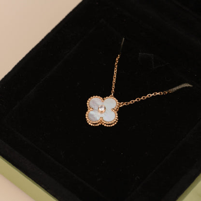 [⭐moonlume]CLOVER 15MM DIAMOND WHITE FRITILLARIA NECKLACE