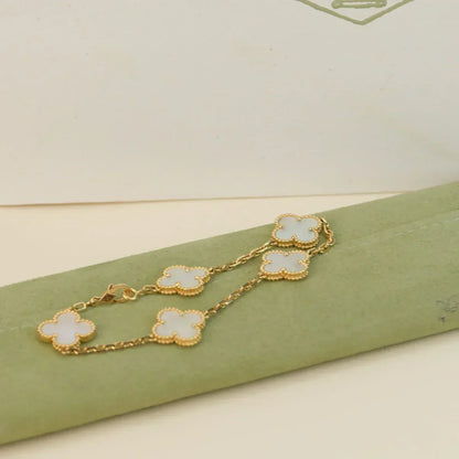 [⭐moonlume]CLOVER WHITE PEARL MOP 5 MOTIF BRACELET COLLECTION
