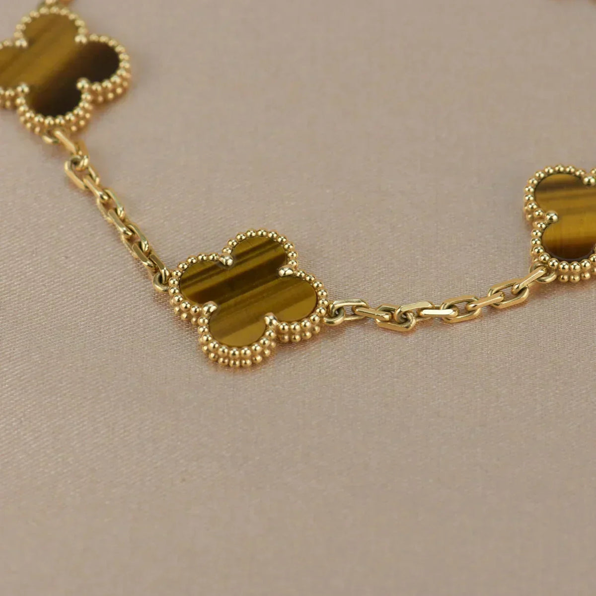 [⭐moonlume] CLOVER 5 MOTIFS TIGER EYE BRACELET COLLECTION