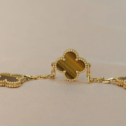 [⭐moonlume] CLOVER 5 MOTIFS TIGER EYE BRACELET COLLECTION