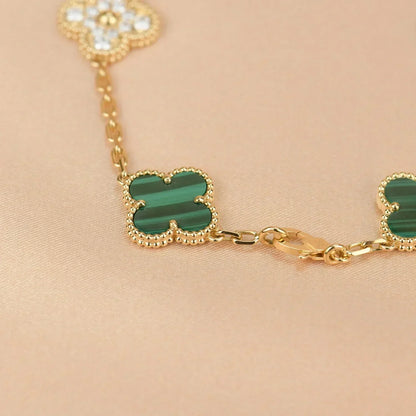 [⭐moonlume] CLOVER 5 MOTIF MALACHITE BRACELET COLLECTION