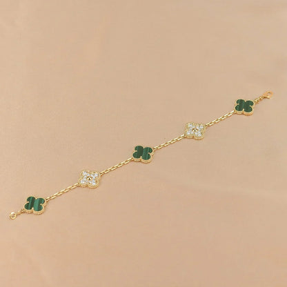 [⭐moonlume] CLOVER 5 MOTIF MALACHITE BRACELET COLLECTION