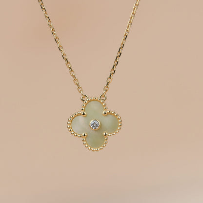 [⭐moonlume]CLOVER 15MM DIAMOND GOLD MOTHER OF PEARL NECKLACE