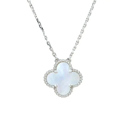 [⭐moonlume]CLOVER  15MM WHITE MOTHER-OF-PEARL SILVER