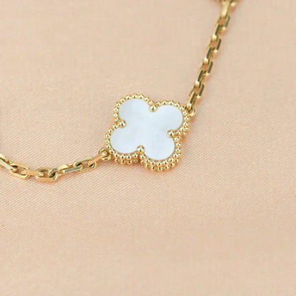 [⭐moonlume]CLOVER WHITE PEARL MOP 5 MOTIF BRACELET COLLECTION