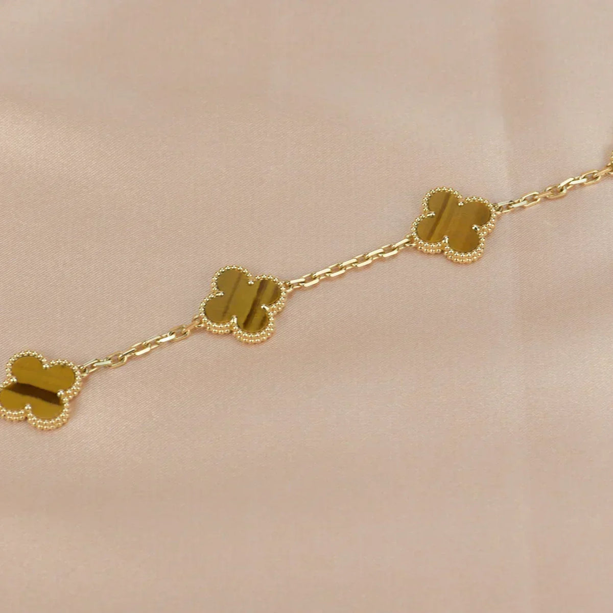 [⭐moonlume] CLOVER 5 MOTIFS TIGER EYE BRACELET COLLECTION