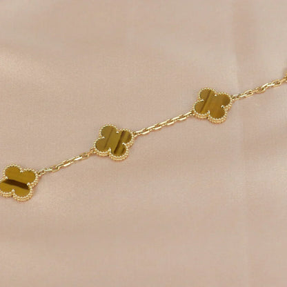 [⭐moonlume] CLOVER 5 MOTIFS TIGER EYE BRACELET COLLECTION