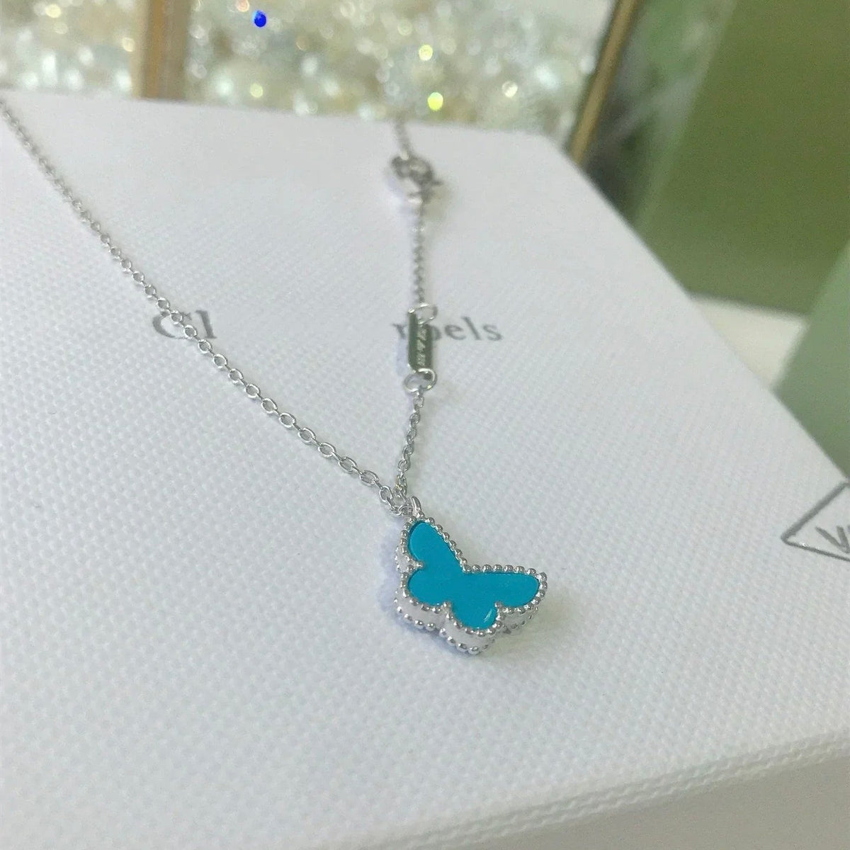 [⭐moonlume]BUTTERFLY TURQUOISE BUTTERFLY BRACELET SILVER