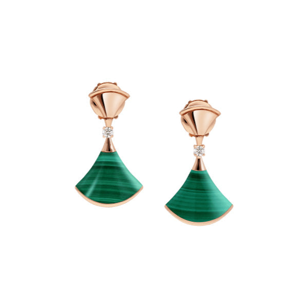 [⭐moonlume]DREAM MALACHITE PINK GOLD EARRINGS