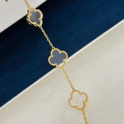 [⭐moonlume]CLOVER 5 MOTIF ROCK CRYSTAL BRACELET