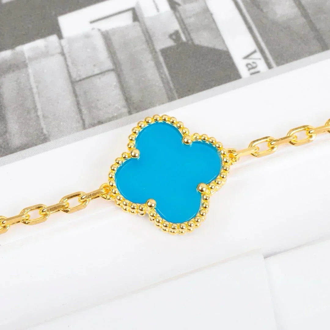 [⭐moonlume] CLOVER 5 MOTIF TURQUOISE BRACELET COLLECTION