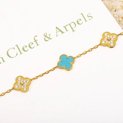 [⭐moonlume] CLOVER 5 MOTIF TURQUOISE BRACELET COLLECTION