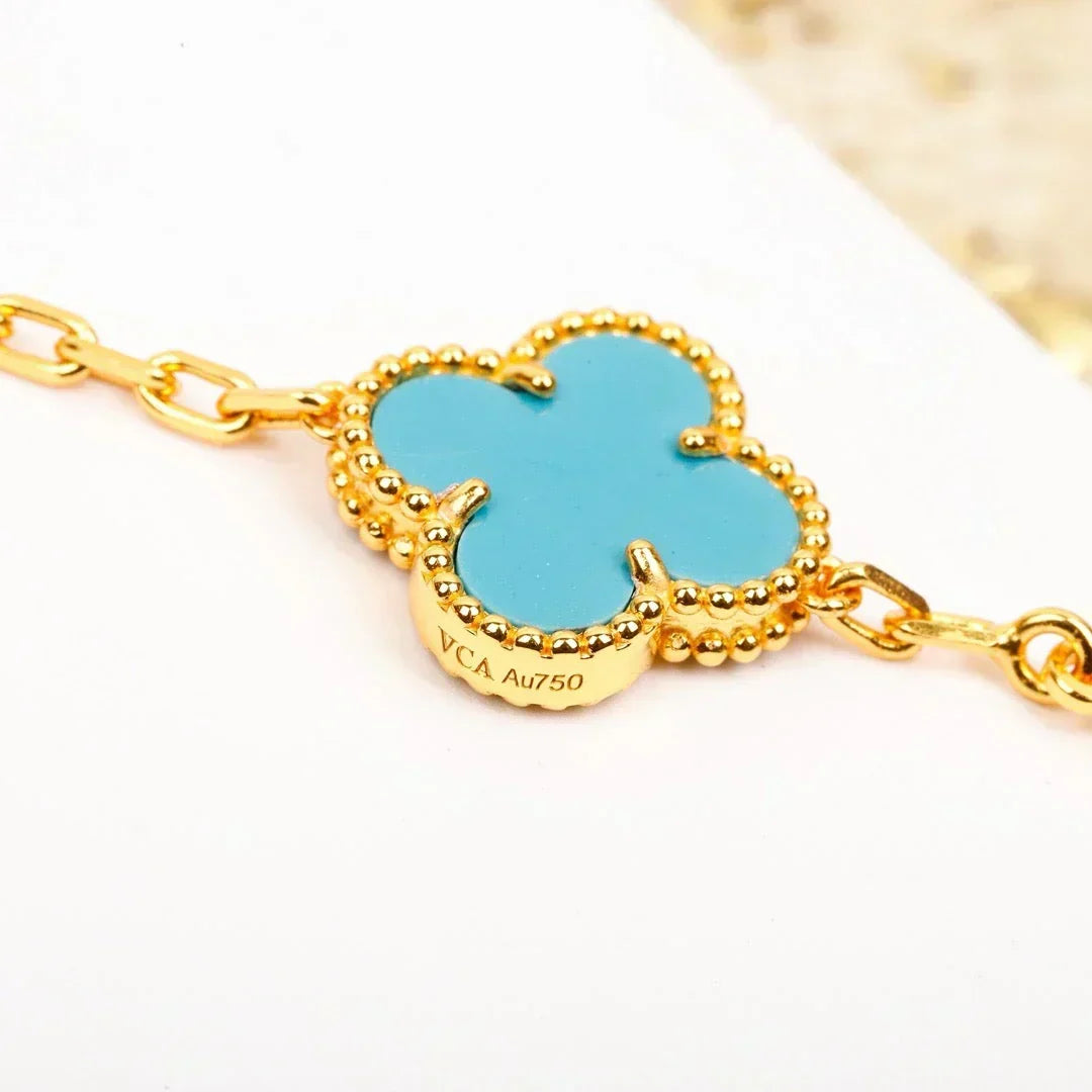 [⭐moonlume] CLOVER 5 MOTIF TURQUOISE BRACELET COLLECTION