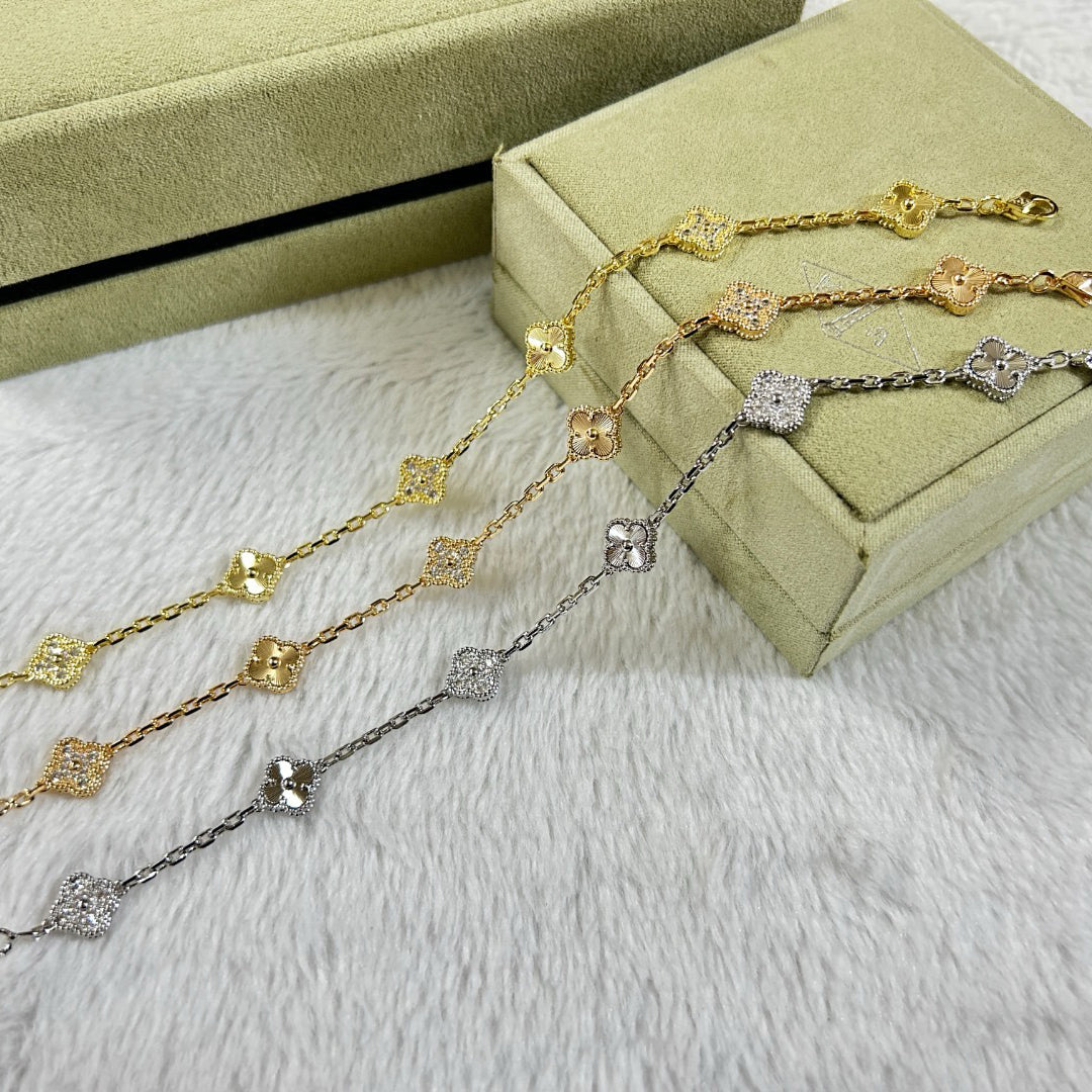 [⭐moonlume]CLOVER 6 MOTIF DIAMOND LASER BRACELET