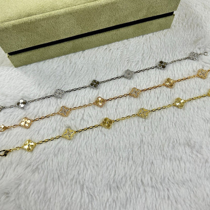 [⭐moonlume]CLOVER 6 MOTIF DIAMOND LASER BRACELET