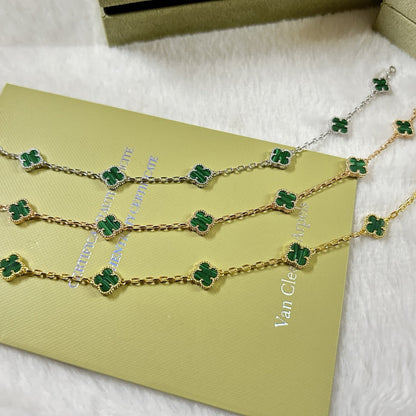 [⭐moonlume]CLOVER 6 MOTIF MALACHITE BRACELET