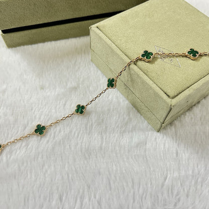 [⭐moonlume]CLOVER 6 MOTIF MALACHITE BRACELET