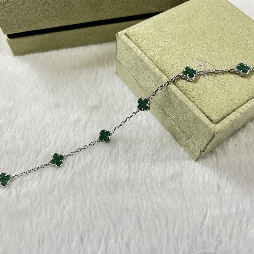 [⭐moonlume]CLOVER 6 MOTIF MALACHITE BRACELET