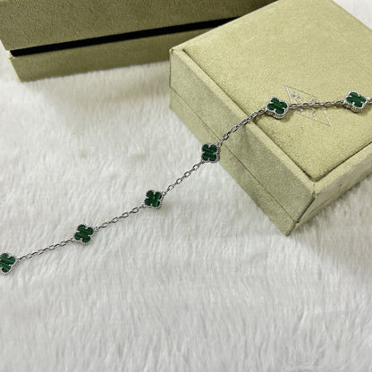 [⭐moonlume]CLOVER 6 MOTIF MALACHITE BRACELET