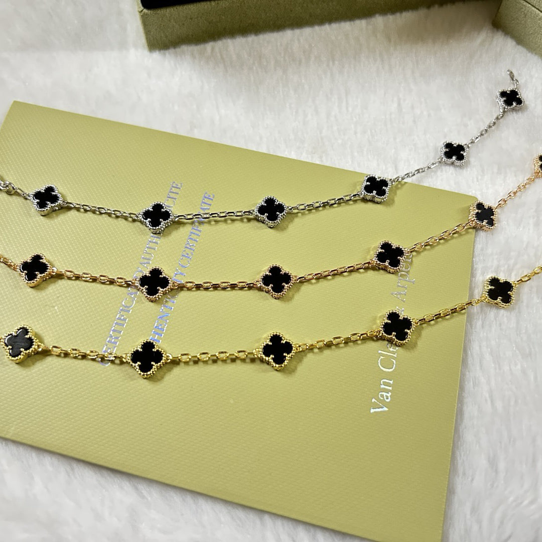 [⭐moonlume]CLOVER 6 MOTIF  ONYXS BRACELET