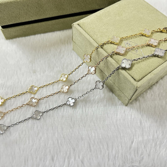 [⭐moonlume]CLOVER 6 MOTIF WHITE MOP BRACELET