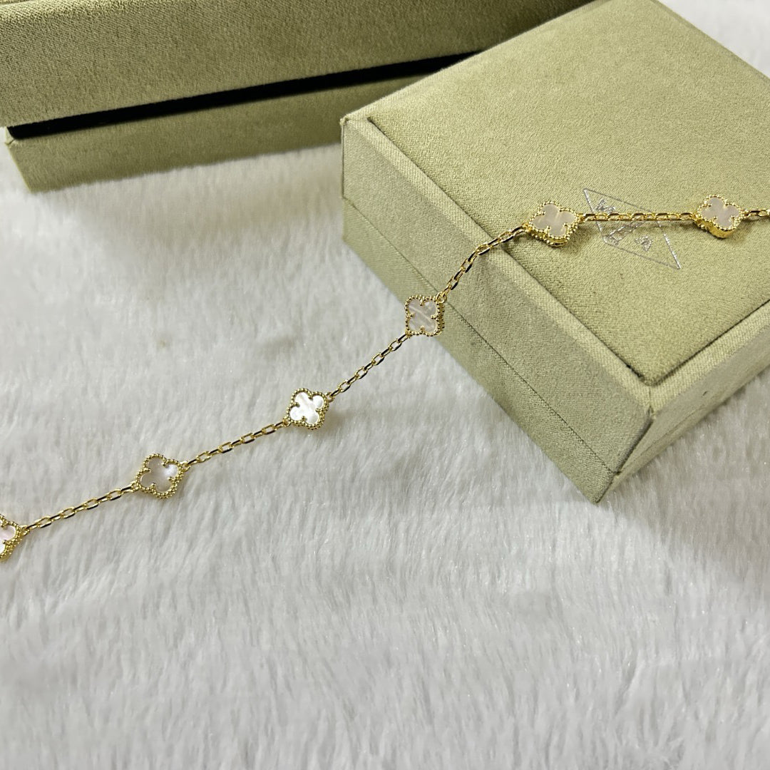 [⭐moonlume]CLOVER 6 MOTIF WHITE MOP BRACELET