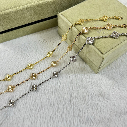 [⭐moonlume]CLOVER 6 MOTIF DIAMOND BRACELET